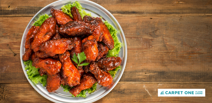 chicken wings on wood floor